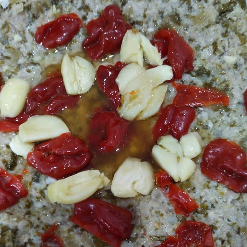 

Daging Cincang + Sayur Asin / Hamchoi Tok Chunyuk + Cabe Khas Kalimantan