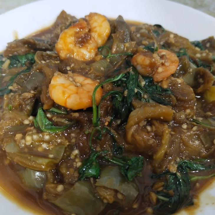

Terong Masak Kecap Mix Udang Kim Muk Fan / Fui Theu Choi Khas Kalimantan (1/2 KG)