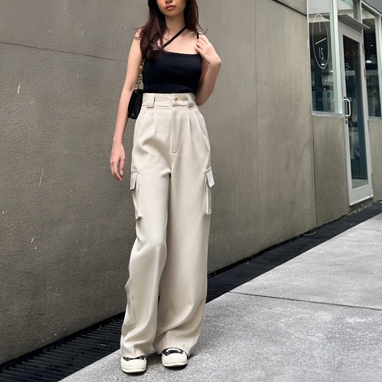 PREMIUM CELANA CARGO WANITA HIGHTWAIST PREMIUM CARGO PANTS WANITA CELANA CARGO WANITA JUMBO