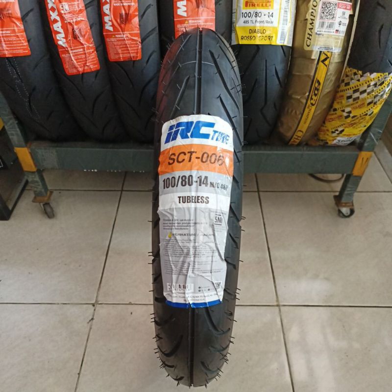 Ban IRC SCT-006 100/80 ring 14 Tubeless Ban depan pcx 150