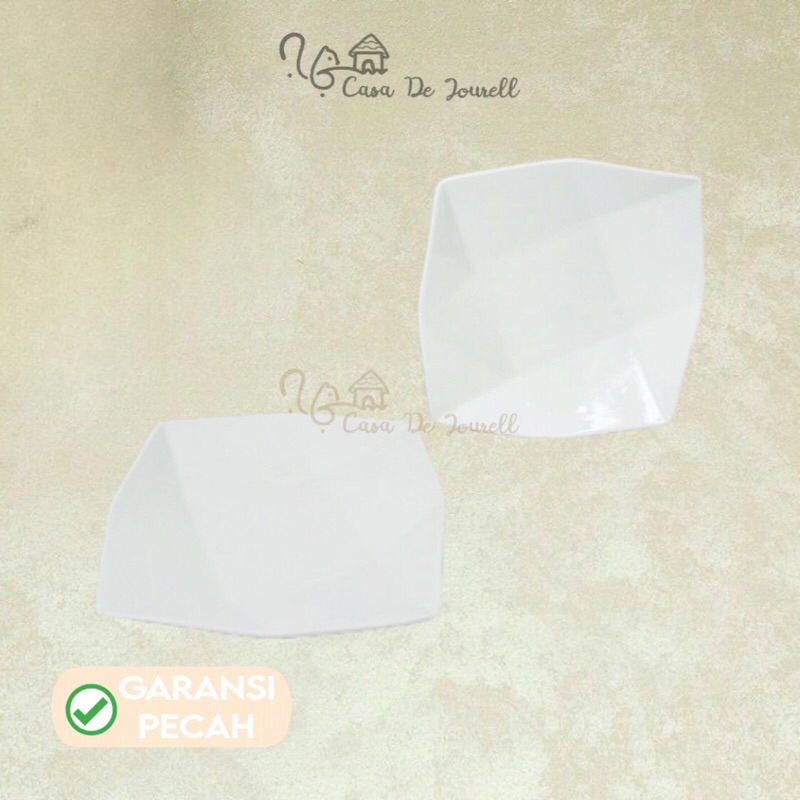 [X18-37] Piring Ceper Segi Diamond 10” P/Keramik/Piring ceper aesthetic/Piring ceper polos putih