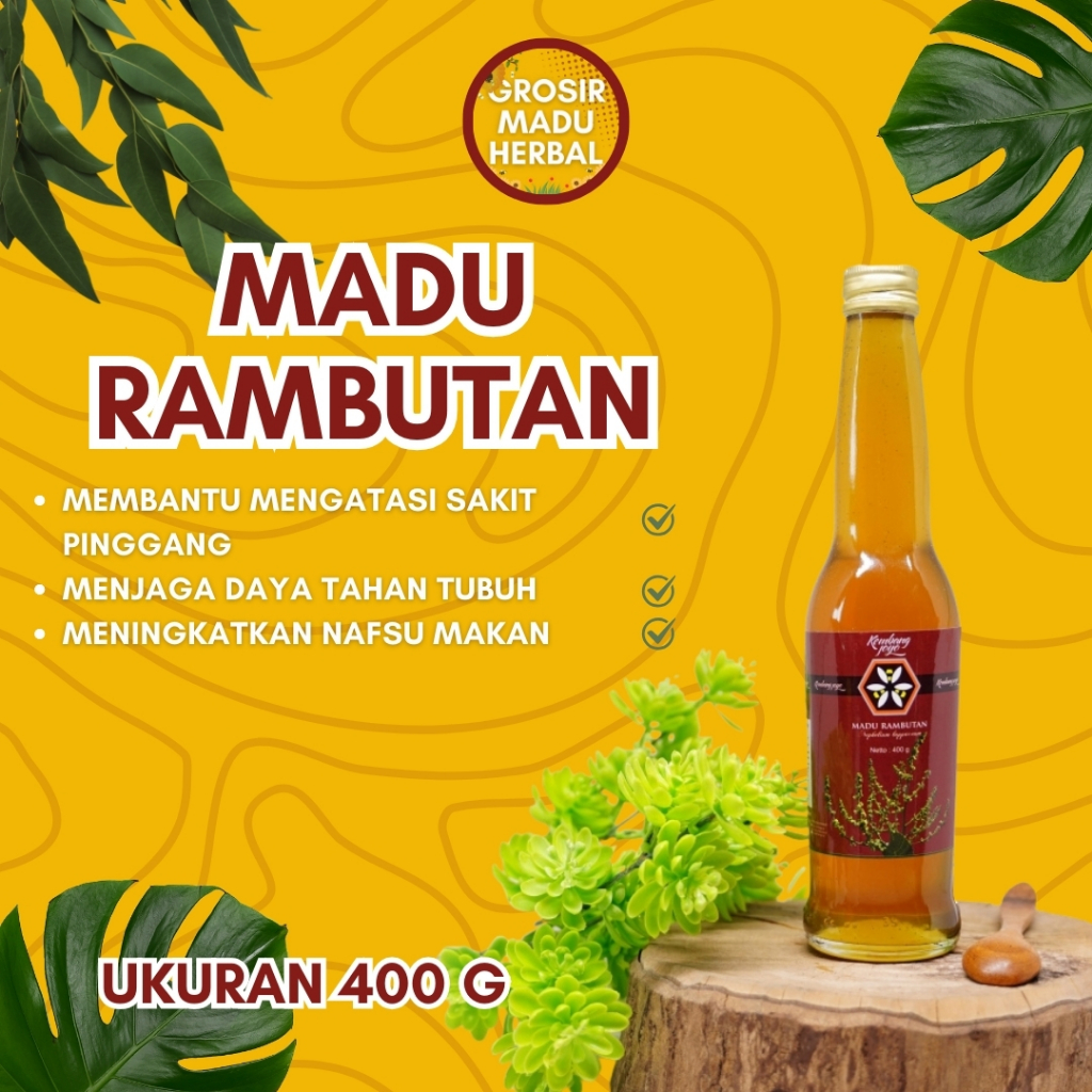 

MADU RAMBUTAN KEMBANG JOYO 400 G, MADU ASLI, MADU ALAMI, PURE HONEY