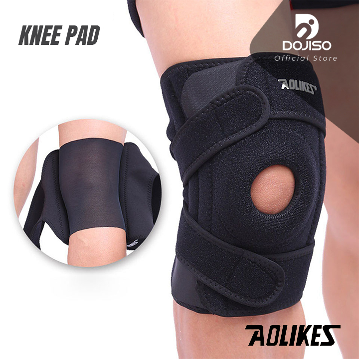 Kneepad Decker Lutut Aolikes 7913 Support Brace Pelindung Kaki Cedera Olahraga Kesehatan