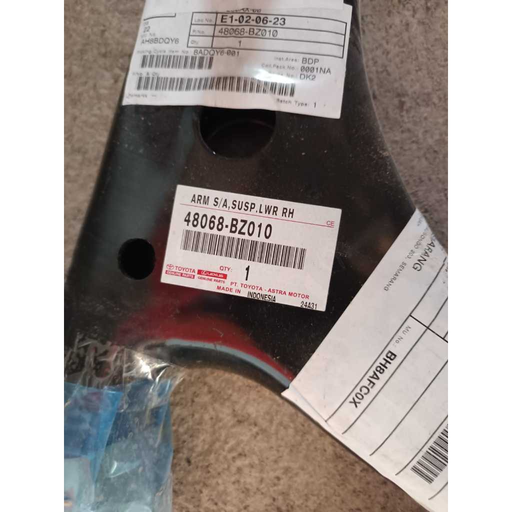 ARM S A SUSP LWR RH Toyota 48068-BZ010 Lower arm sayap R kanan Avanza xenia