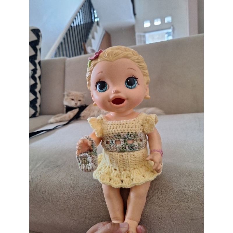 Baju Rajut Boneka | Baju Baby Alive Lily | Dress Crochet Doll