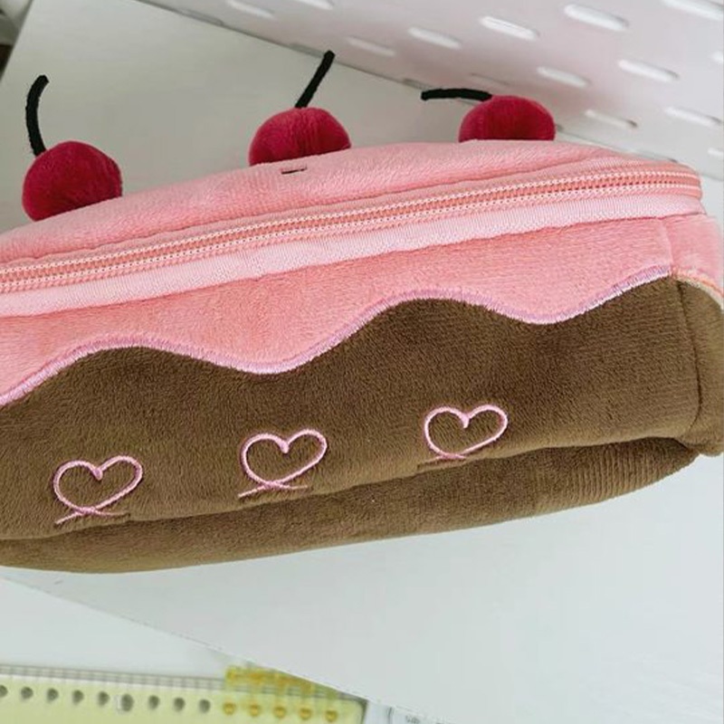 

gk Pinkbubbly.Cherry Cake Pencil Case Ins Cake Pen Tas Cute Cherry Girl Heart Hh -Value Student