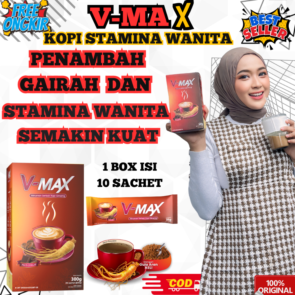 

V MAX Coffee kopi ginseng penambah stamina wanita dewasa tahan lama original BPOM