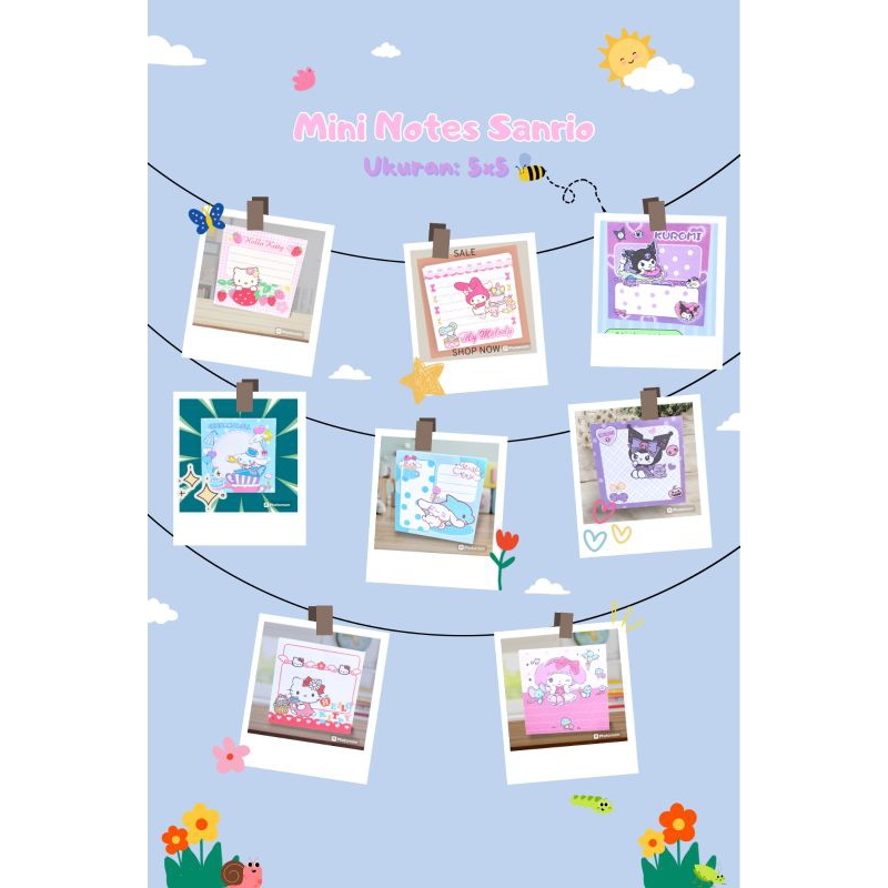 

Sticky Notes Memo mini Notes mini Notes Sanrio Lucu Aesthetic Imut