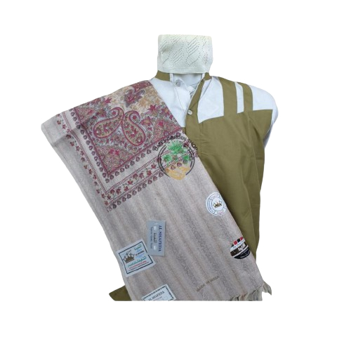 SORBAN KASMIRI ALSHAFEDA PRINT | WARNA DASAR COKLAT SORBAN HABIB