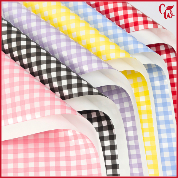 

Kertas Buket Bunga Motif Kotak Grid Wrapping Paper Full Square Pattern Taplak Cellophane KB6012