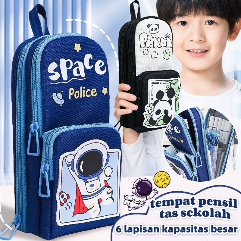 

【Berkualitas Tinggi 】Tempat Pensil Anak 3D 6 Lapis Besar Kapasitas Tahan Air Kartun Karakter Kreatif Tempat Pensil Tas Sekola Laki-laki/Perempuan