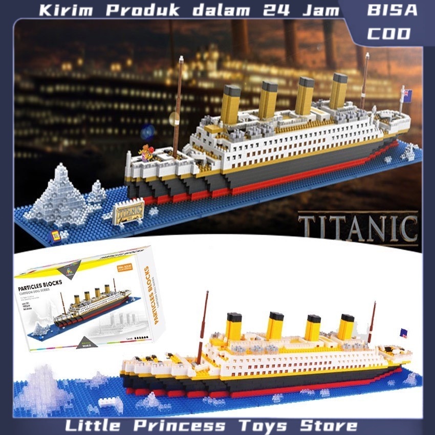 <READY>Titanic Mainan Block Anak DIY Assemble Model Kapal  Model Titanic kapal murah