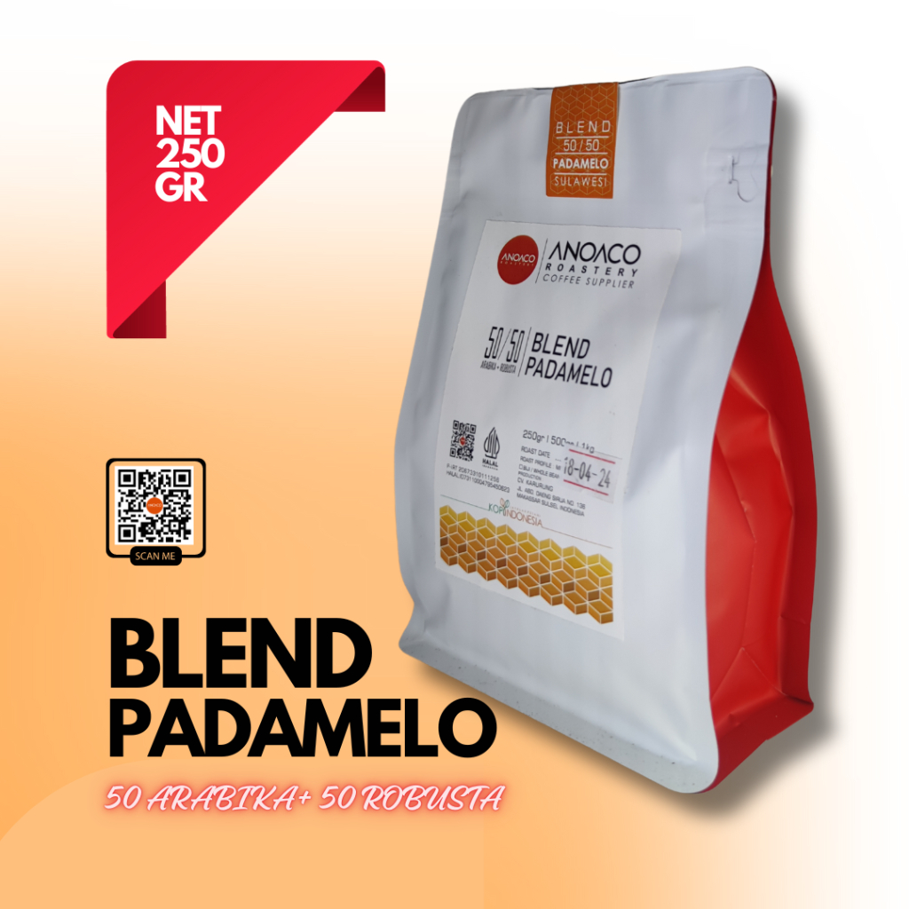 

ANOACO COFFEE ROASTERY KOPI BLEND 50/50 PADAMELO 250GR BIJI BUBUK