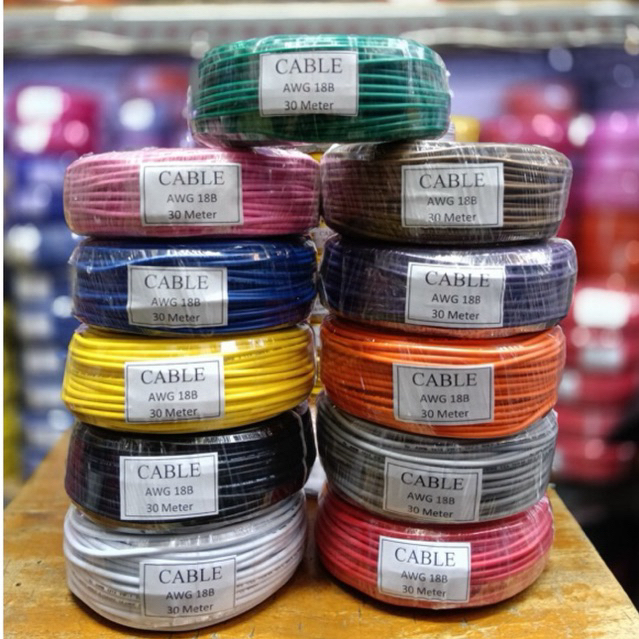 kabel awg 18b 30mtr 600v cableton awg 18 b awg18 cable 30mtr/roll