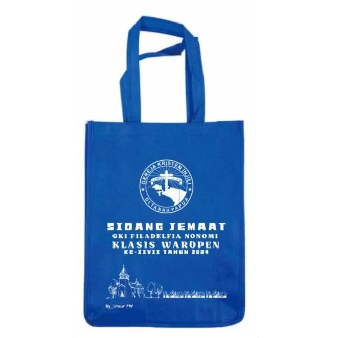 

Tas Spunbond+Sablon 1 Warna ukuran 30x40