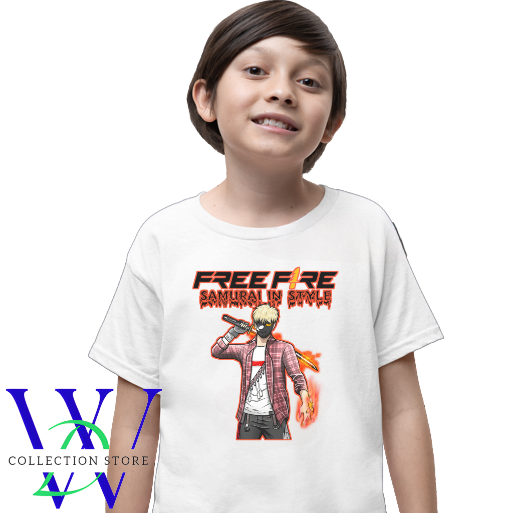 WDC kaos anak freefire samurai battle kaos anak ff samurai in style season1