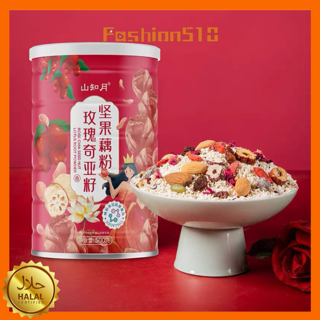 

Lotus Root Powder Rose 500gram Chia Seed Nut Oufen Bubur Akar Teratai