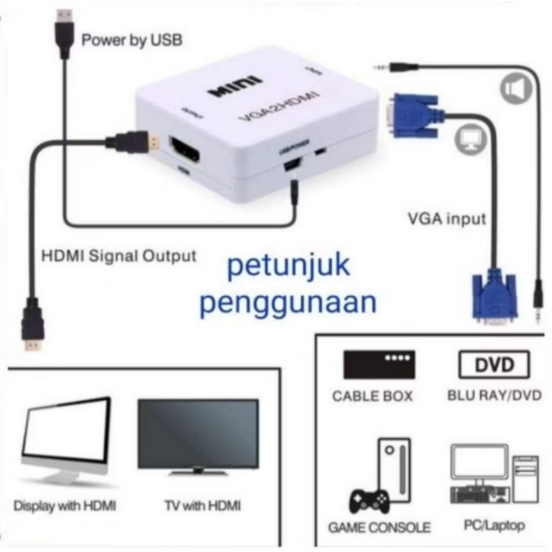 Converter VGA to HDMI Mini / VGA TO HDMI Mini Mtech