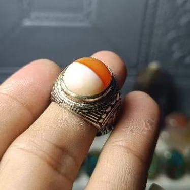 Batu Akik natural Merah putih