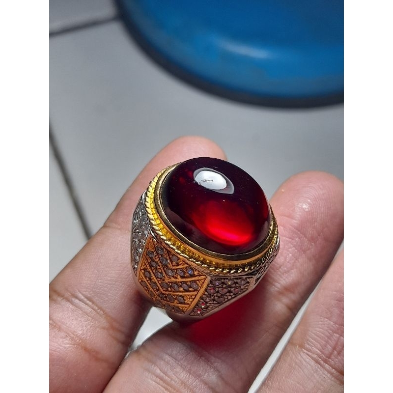 batu cincin  red garnet black mamba