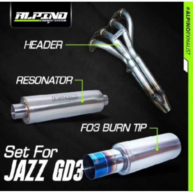 Knalpot Alpino 1 set Jazz GD3