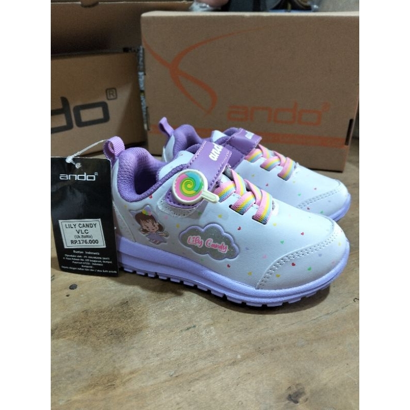 SEPATU SNEAKER ANAK PAUD ANDO LILY CANDY SIZE 25-26