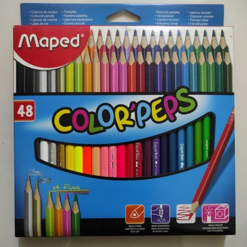 

Maped 48 Color'peps - Maped Pensil Warna 48 Warna Triangular