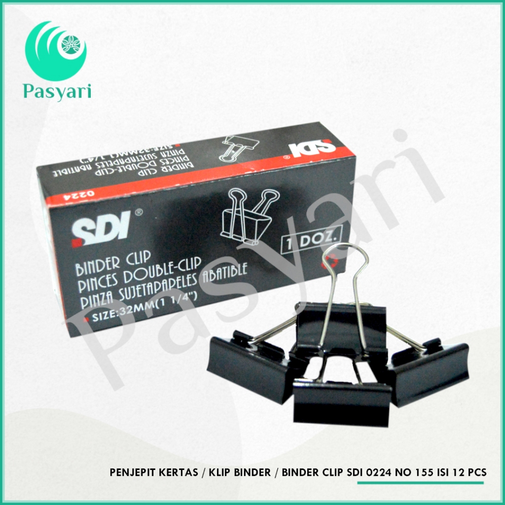 

Penjepit Kertas / Klip Binder / Binder Clip SDI 0224 No 155 per pcs