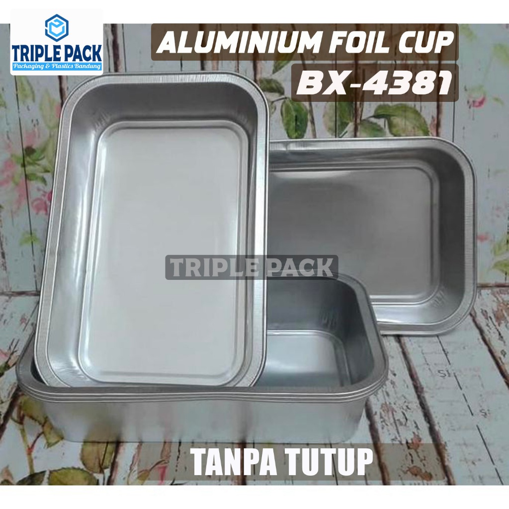 Aluminium Foil Cup BX-4381 + Tutup Mika isi 20 pcs, Macaroni Schotel,Klapertart