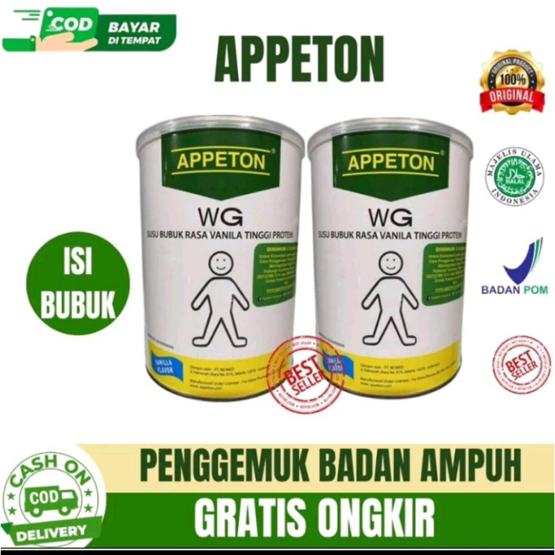 

Appeton WG Adult Vanilla Susu Penambah Berat Badan Tanpa Kaleng WHEY PROTEIN 200GR