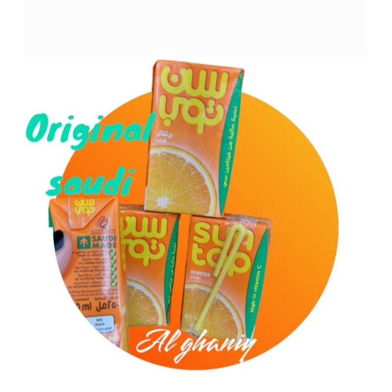 

Sun Top Orange juice Saudi 250ml | Suntop juice orange saudi original | jus orange saudi | Oleh-oleh Saudi Arabia