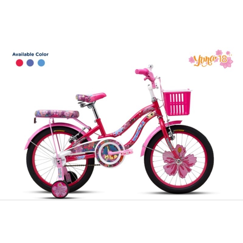 Sepeda CTB Wimcycle Yuna Ukuran 18 Inch Sepeda Kota Anak Perempuan Keranjang