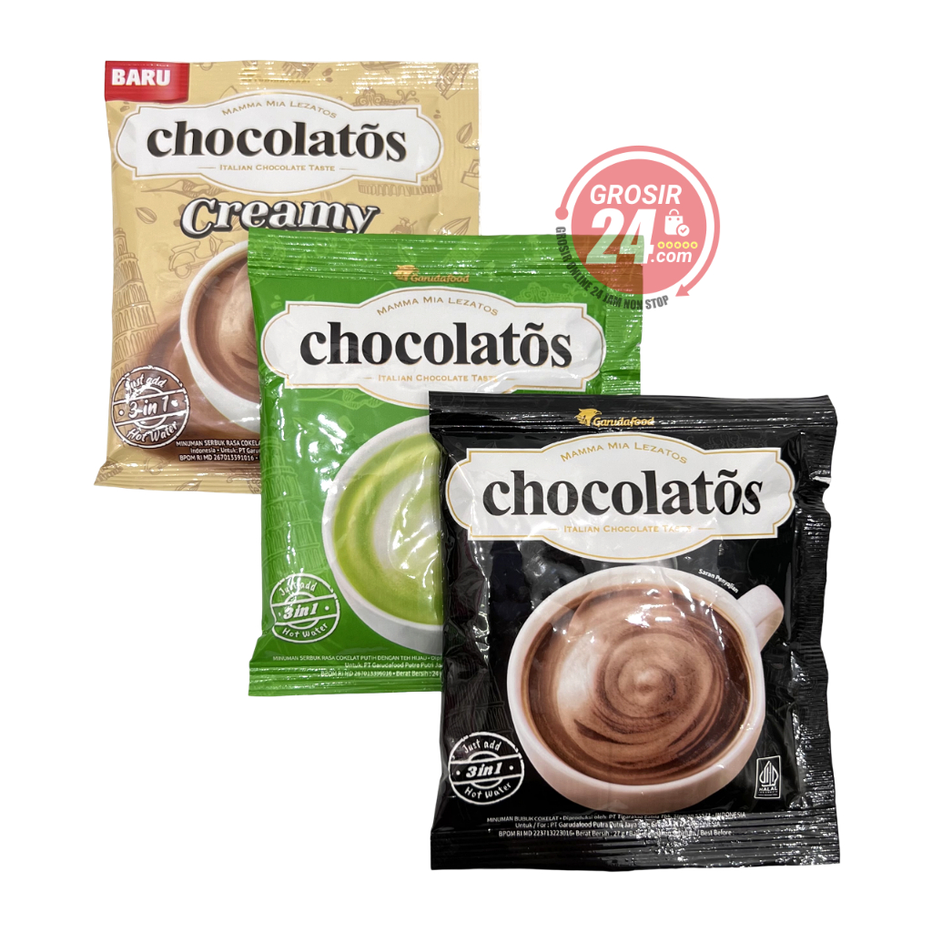 GROSIR24 - Chocolatos Drink Netto 24 gr, 27 gr, Minuman Serbuk/ Bubuk Coklat Instan Rasa Cokelat, Cr