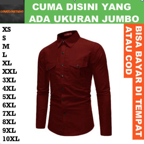 5XL 4XL 3XL XXL XL L M S XS 10XL 9XL 8XL 7XL 6XL T SHIRT Kemeja Pria Hem Cowok Jumbo Big Size Lengan