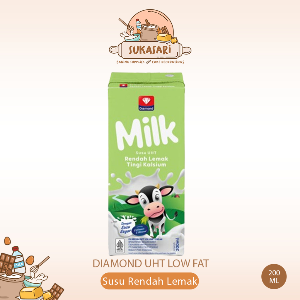 

Diamond UHT Milk Low Fat 200ml / Susu UHT Rendah Lemak