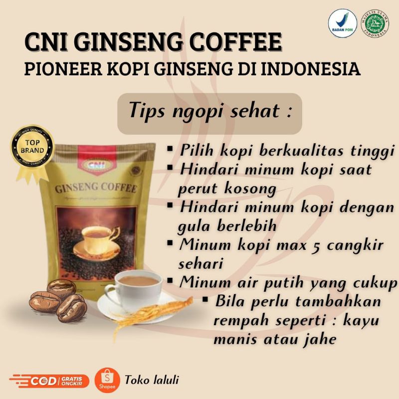 

CNI Ginseng Coffee Sachet 20gr Meningkatkan Stamina Dan Vitalitas