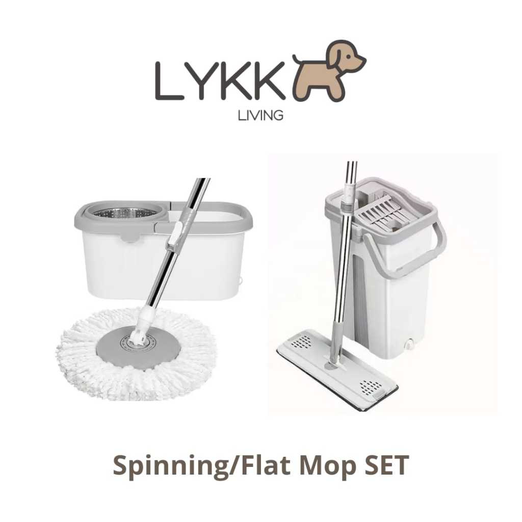 SEINA Spinning/Flat Mop Set - Alat Pel Lantai - Spin Mop Flat Mop Set - Alat Pembersih Pel Pelan