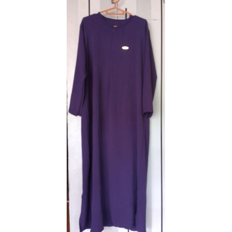 Gamis Crinkle  PL warna ungu terong