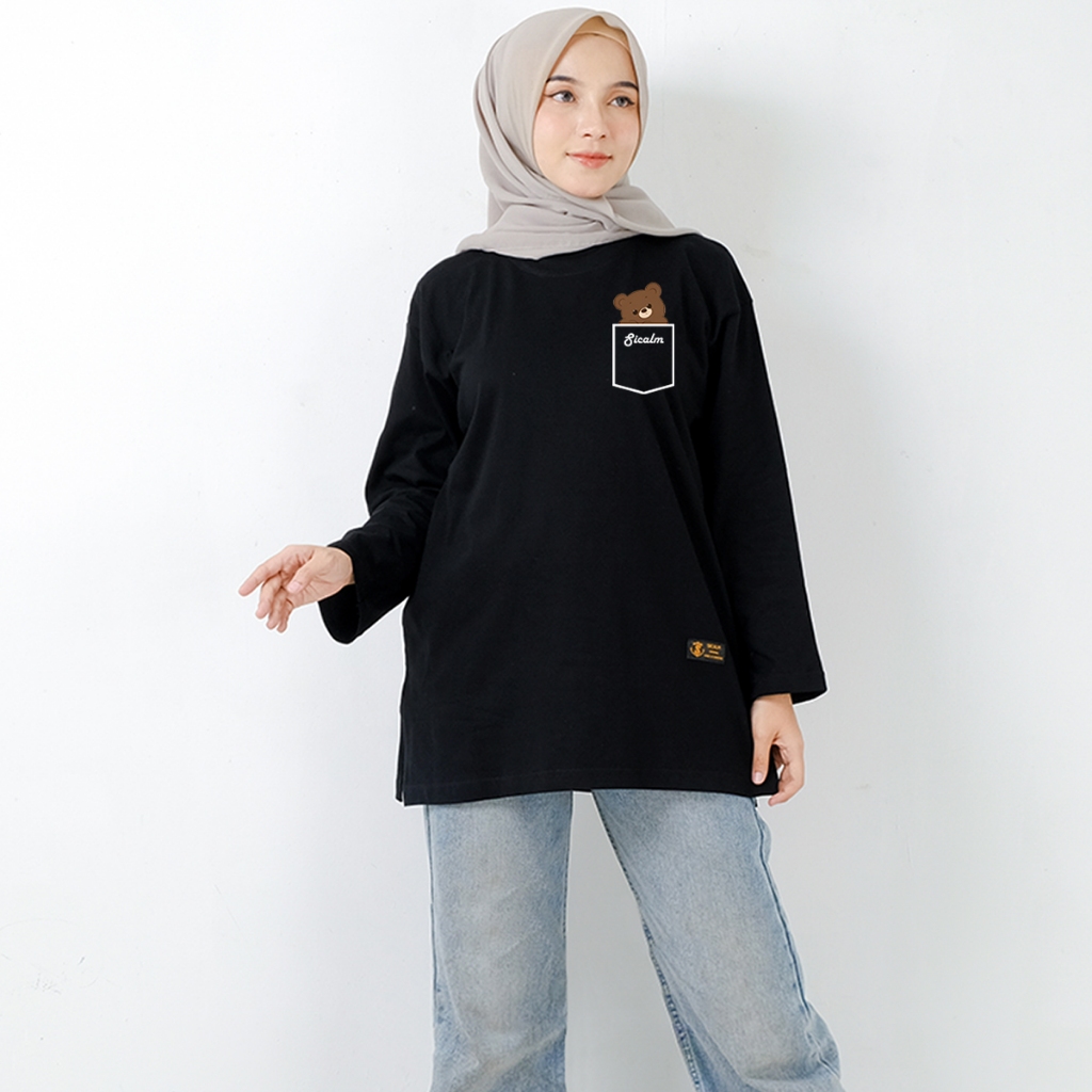 kaos wanita lengan panjang kaos panjang wanita oversize kaos lengan panjang wanita jumbo katun tebal