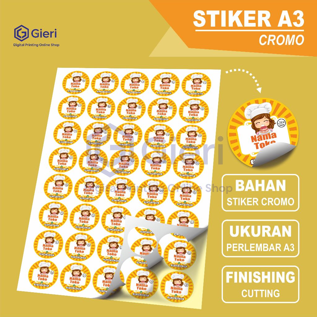 

GIERI - STIKER CUSTOME / STIKER A3 / STIKER LABEL MAKANAN