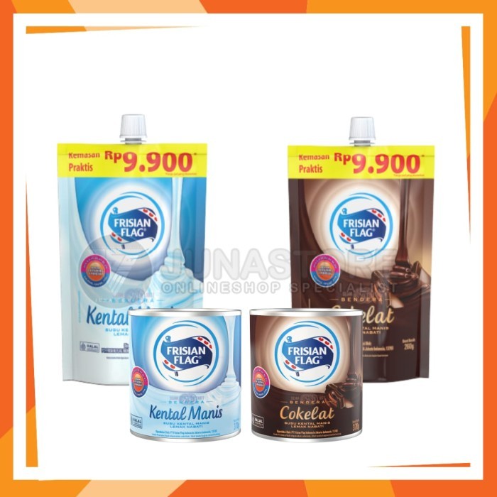 

Frisian Flag Susu Kental Manis Kaleng 370 g & kemasan pouch 260g