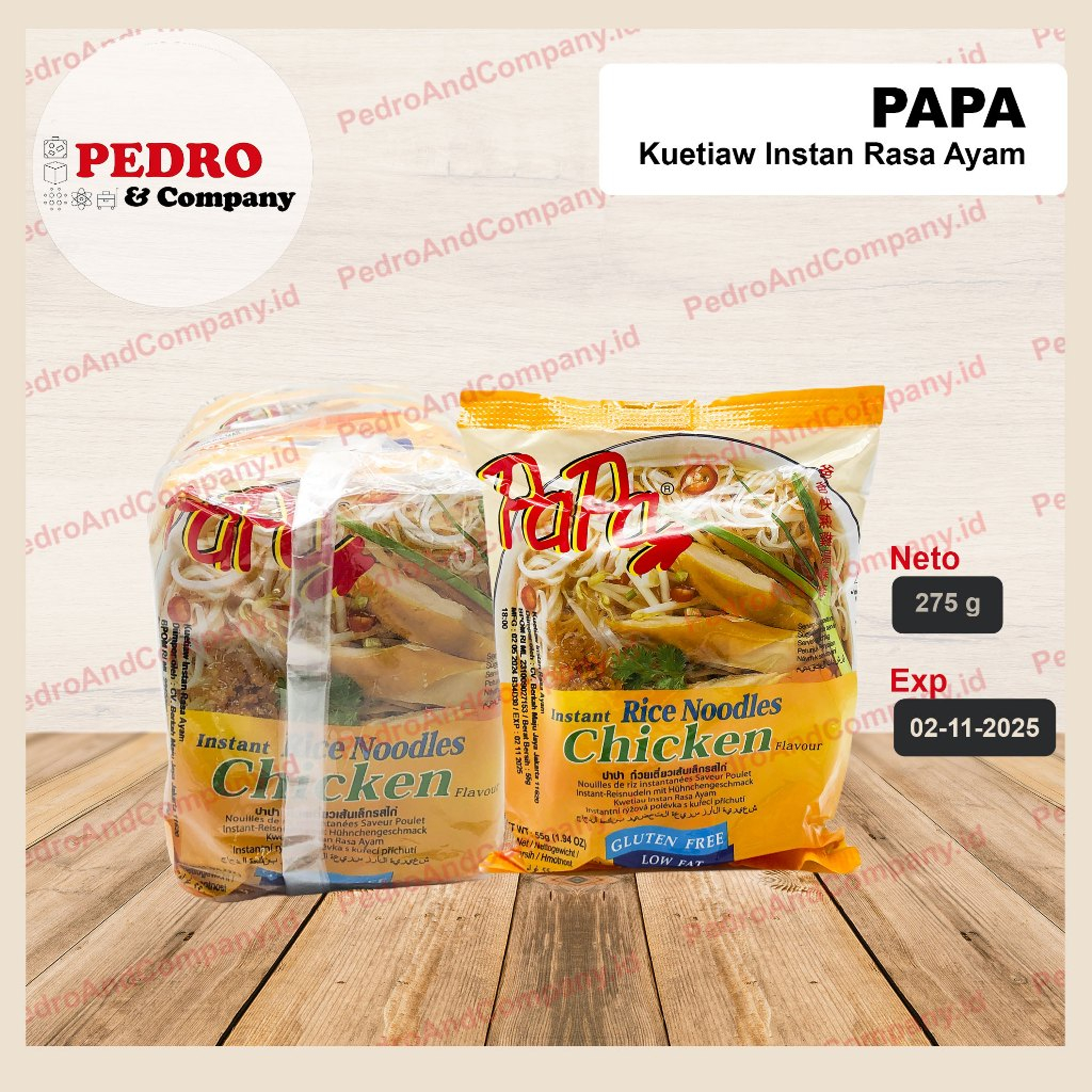 

Papa instant rice noodle chicken flavor (55 gram x 5pc) - bihun ayam