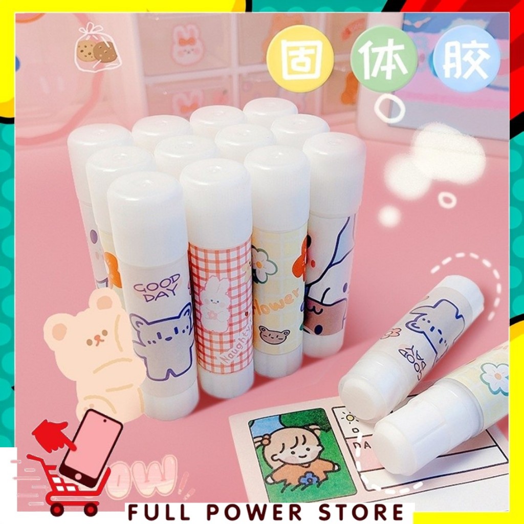 

FPS Lem Perekat Kertas Padat Glue Stick Lem Stik Batang Putar Sekolah Kantor Motif Korea Lucu