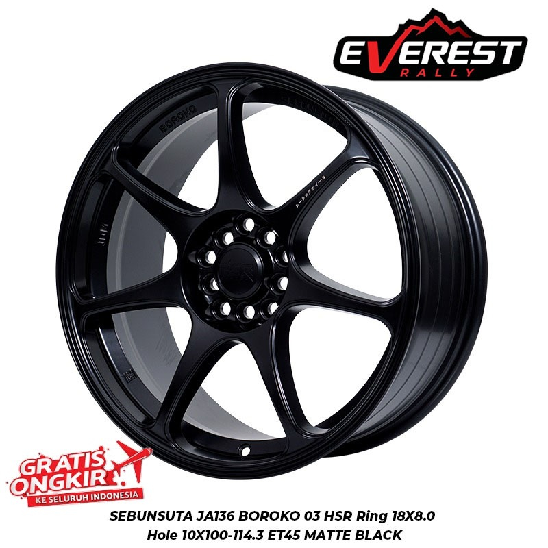 VELG RACING HSR SEBUNSUTA RING 18 BAUT 5X100-114 UNTUK MOBIL CIVC, ACCORD, XENIA