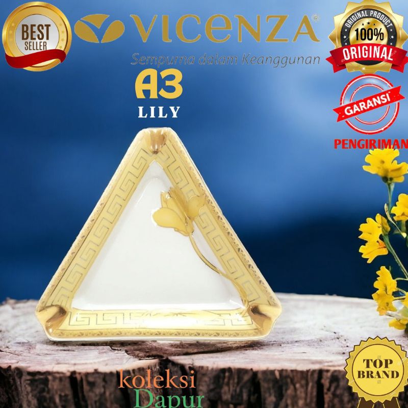Asbak VICENZA A3 Motif LILY wadah rokok dengan desain mewah, dibuat dari bahan tak mudah terbakar, a