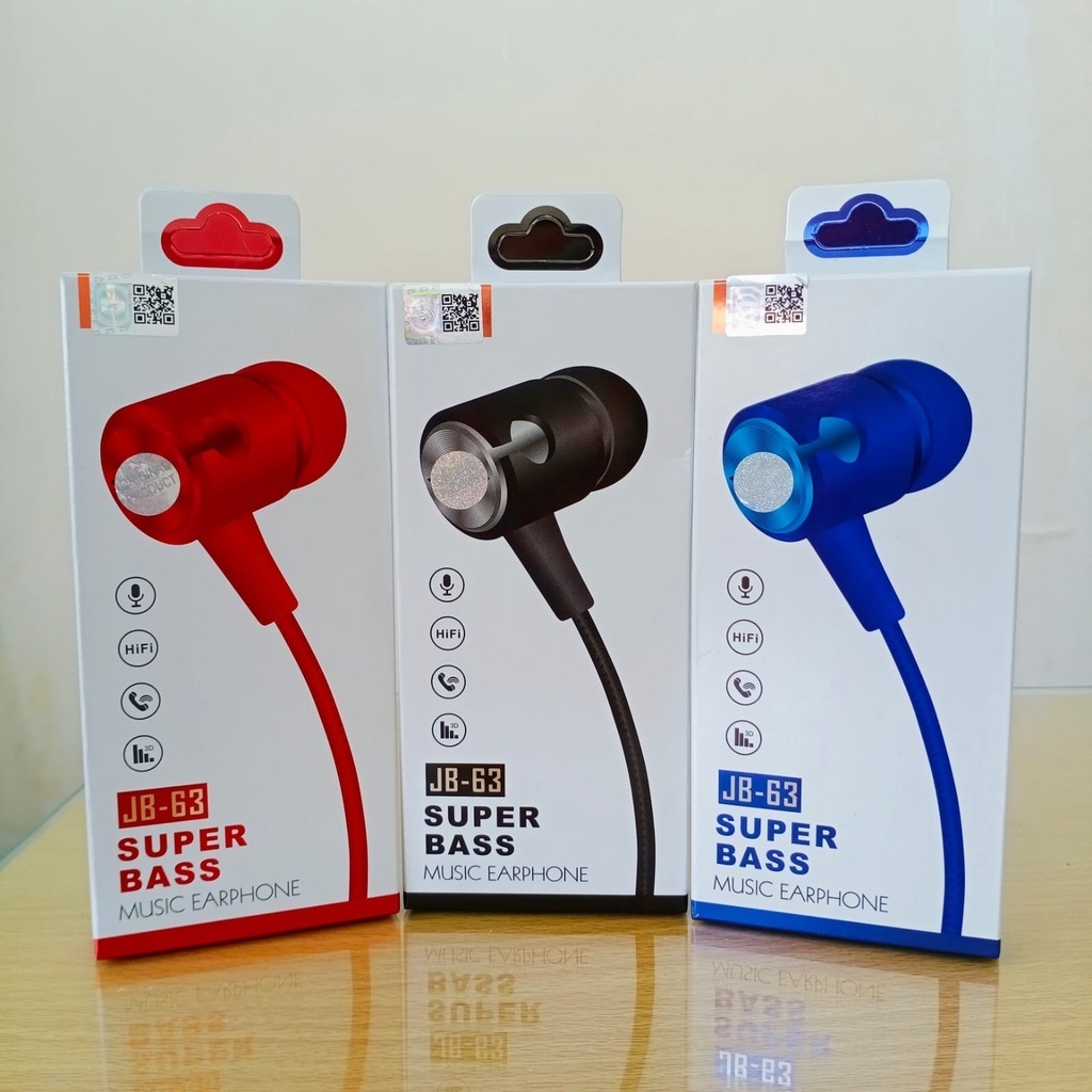 JBL JB-63 In-Ear Headphone Extrabass Hands-free Hitam