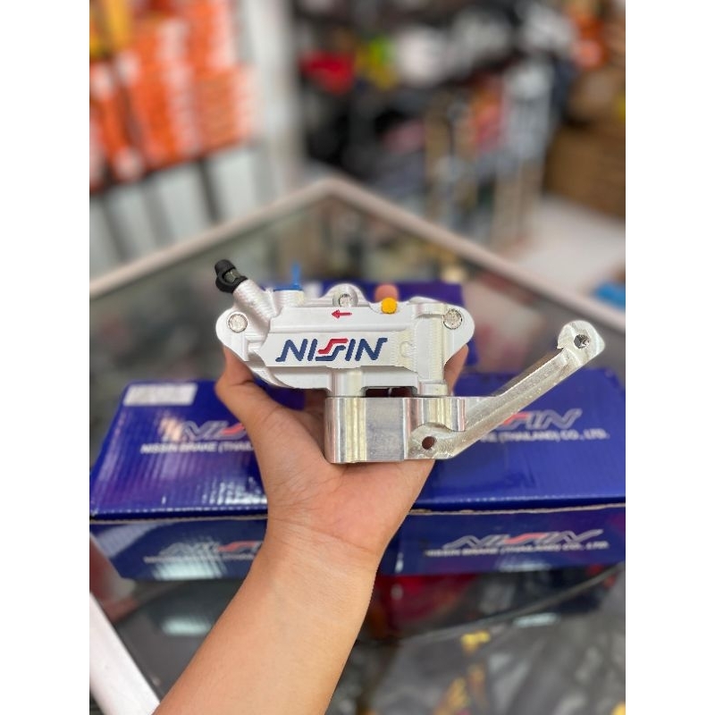 KALIPER DEPAN KANAN NISSIN MONOBLOK 4 PISTON FULL CNC SET BRAKET N1NJA,FU,MP,T1GER