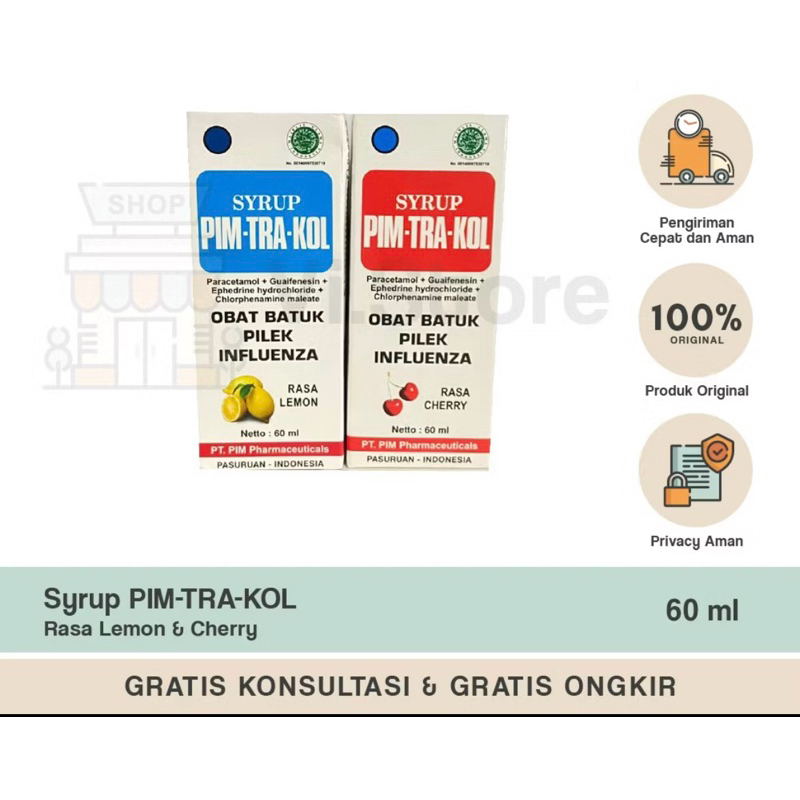 obat sirup PIM-TRA-KOL Obat batuk pilek dan flu