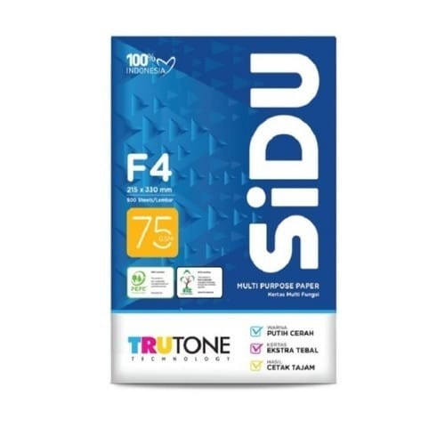 

SIDU Sinar Dunia A4/F4 Kertas HVS Print Fotocopy 75gr/gsm Berkualitas