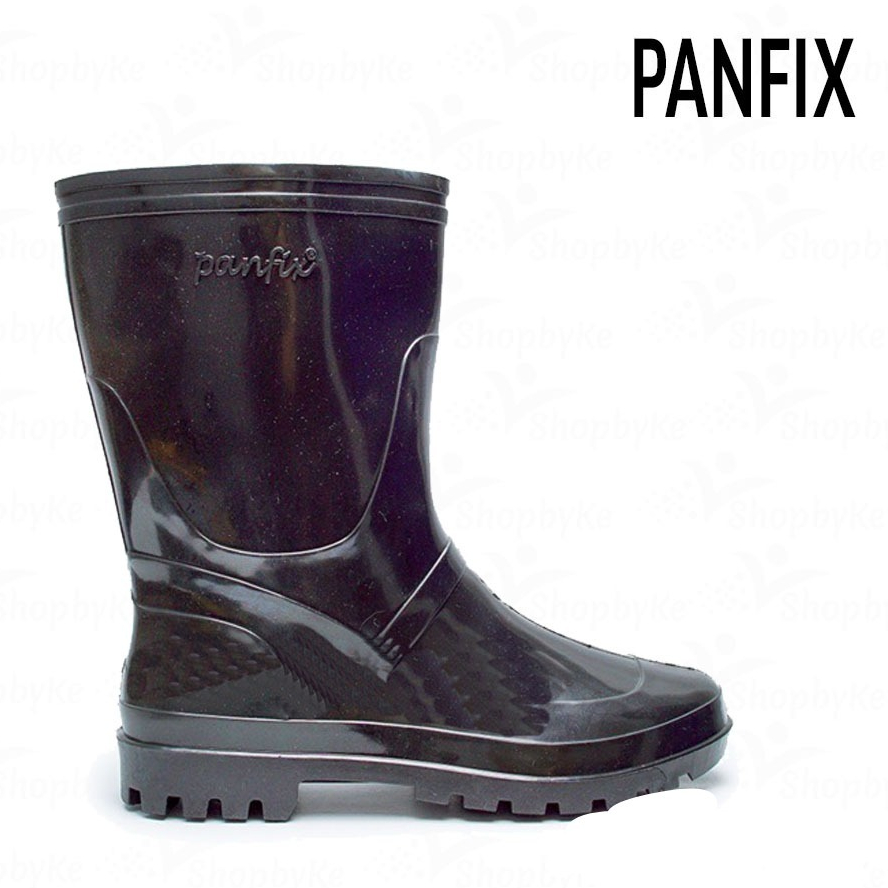 Sepatu Boot Pendek Karet Rubber - Sepatu Boot Panfix Pendek Hitam - Boot Anti Air